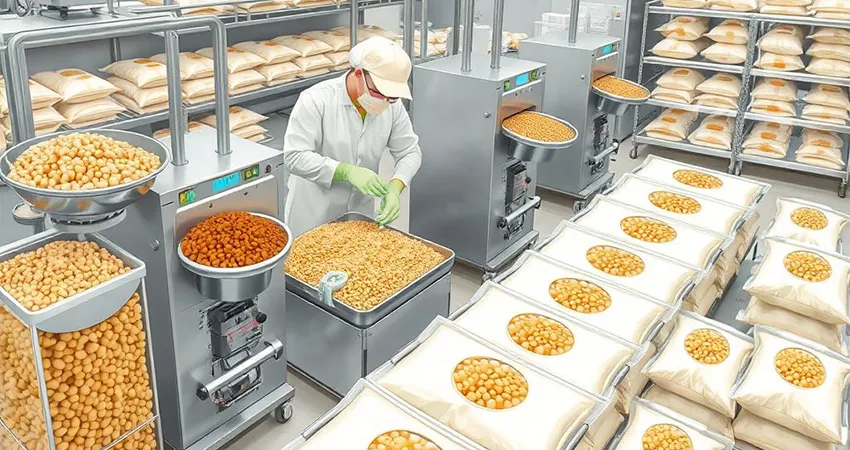 مراحل راه‌اندازی کارگاه بسته‌بندی حبوبات