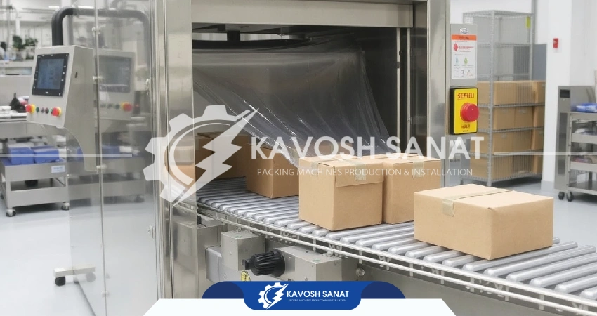 دستگاه شیرینگ اتوماتیک کانوایردار