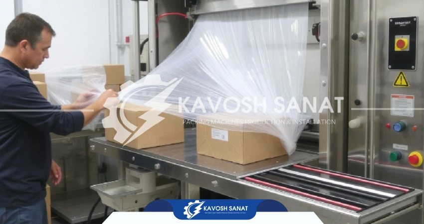 دستگاه شیرینگ پک نیمه اتوماتیک